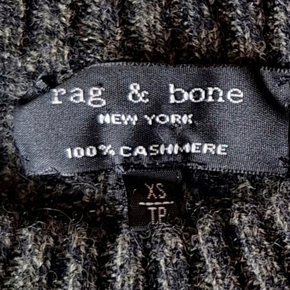 Rag & Bone Cashmere Ribbed Crewneck Sweater Indie Green Scandi Girl XS - Picture 8 of 8